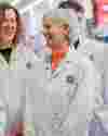 Judy Murray Laughing With Group Of Researchers